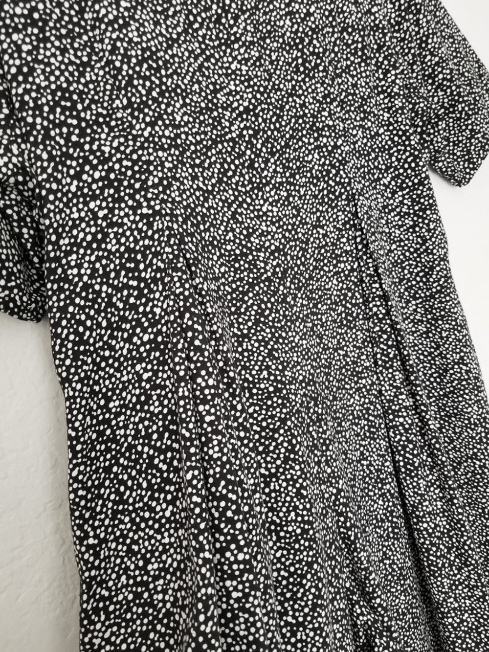 Vintage LBW Super Wide Leg Jumpsuit Plus 2X Black White Spotty Dots Made in USA - Picture 11 of 14